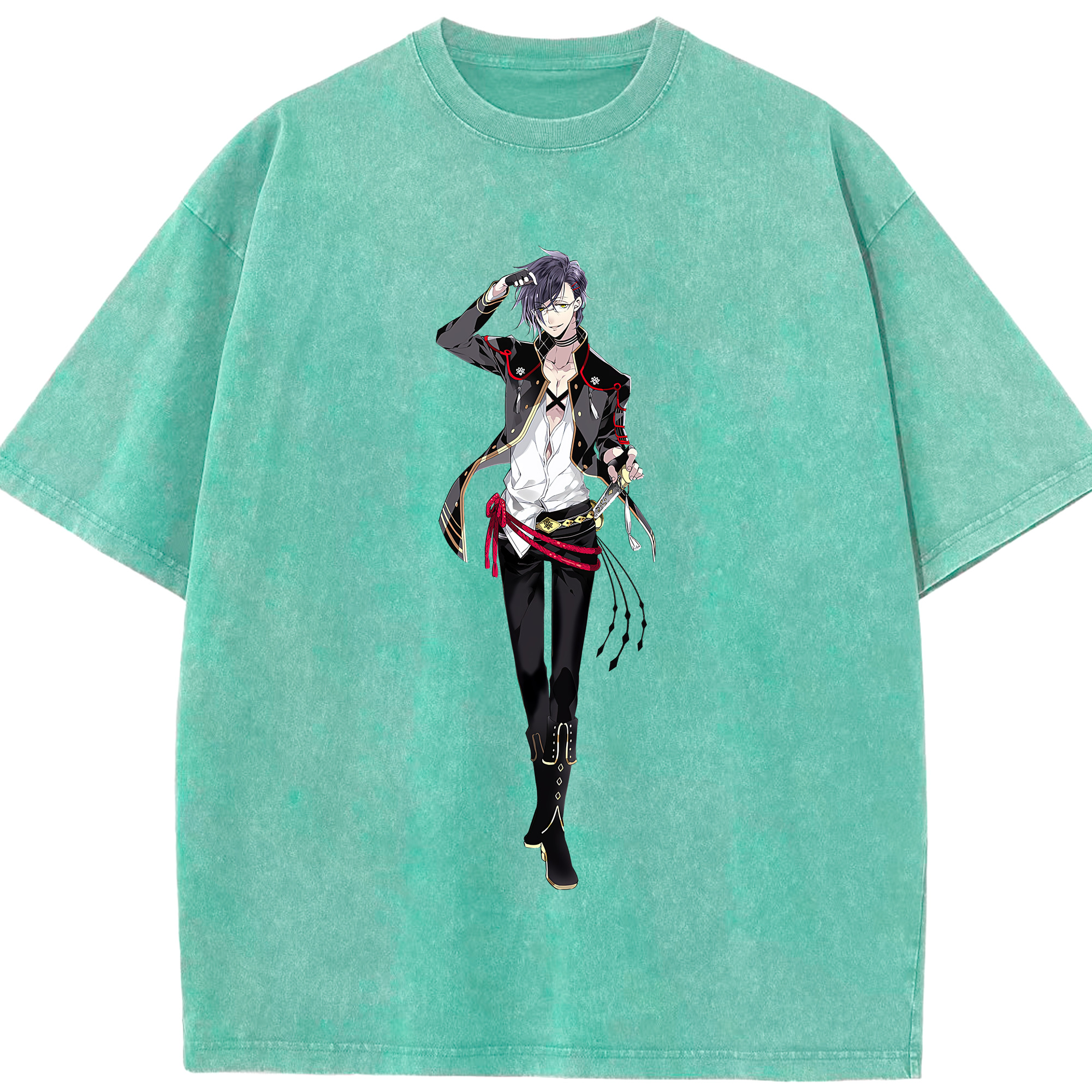（画像用） 刀剣乱舞 Touken Ranbu 綿100% ヴィンテージ風 半袖Tシャツ（フロントプリント）